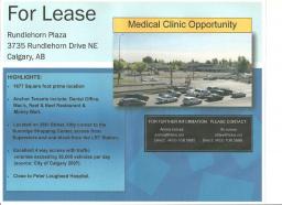 Medical Clinic Opportunity 36 ST NE & Rundlehorn Dr Ne